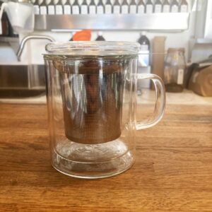 Double Wall Glass Infuser Mug